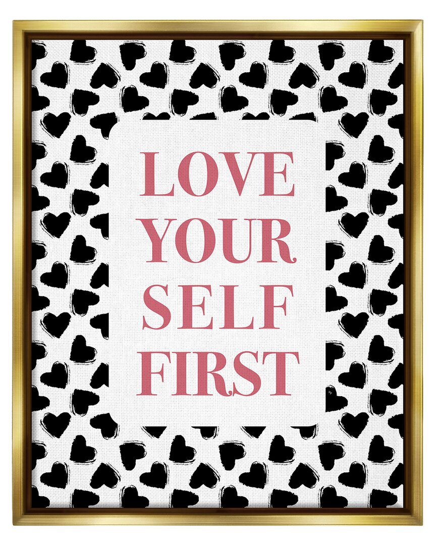 Stupell Love Yourself First Phrase Framed Floater Canvas Wall Art By Martina Pavlova