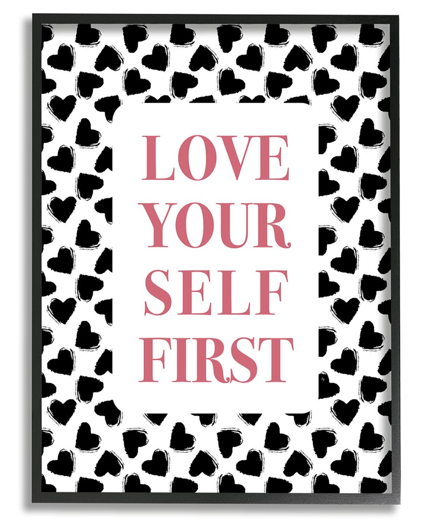 Stupell Love Yourself First Phrase Framed Giclee Wall Art By Martina Pavlova