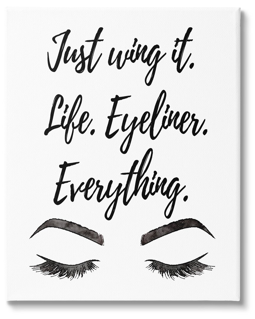 Shop Stupell Just Wing It Eyeliner Makeup Phrase Canvas Wall Art By Amanda Greenwood