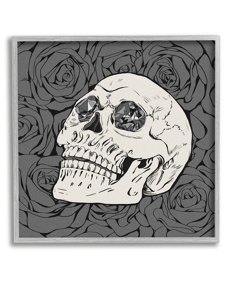 Stupell Crystal Eyes Skull Goth Roses Wall Plaque Wall Art By Ziwei Li
