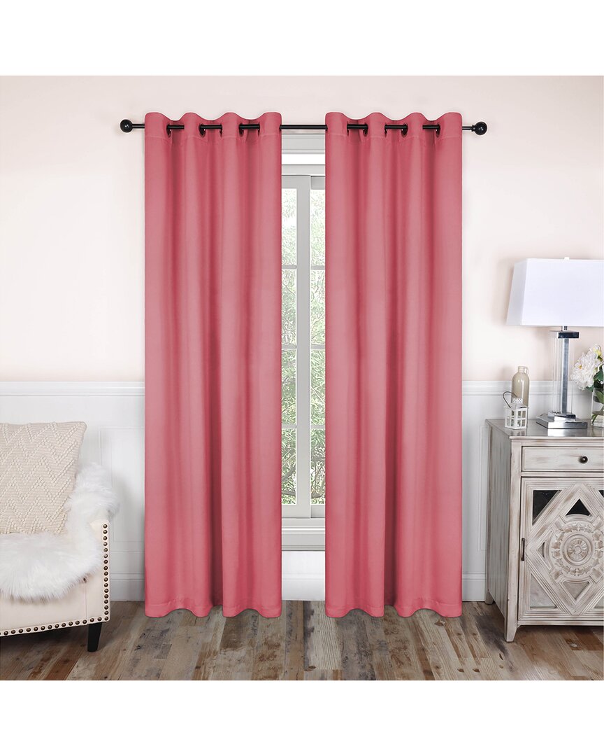 Superior 52x96 Solid Classic Modern Blackout 2pc Curtain Panel Set In Pink