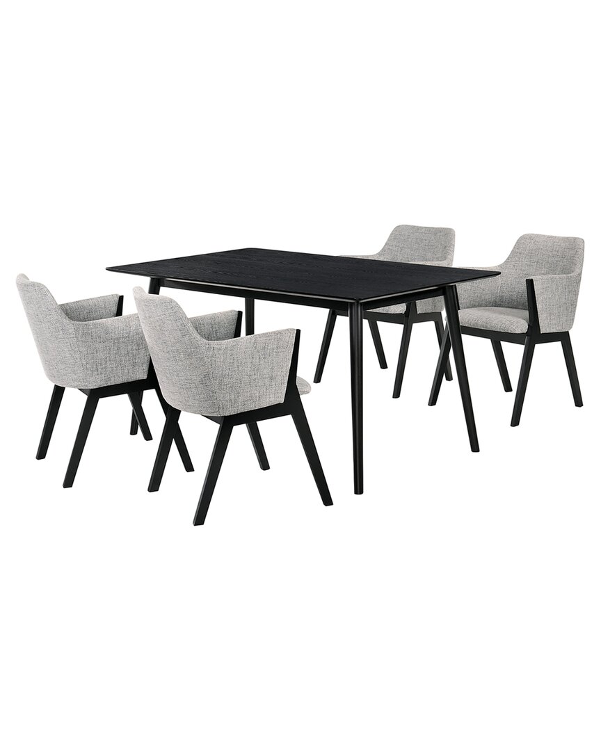 Armen Living Westmont And Renzo 5pc Dining Set In Black