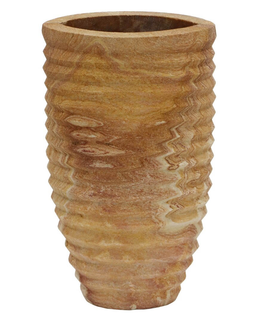 TOV FURNITURE TOV FURNITURE SAAVA RIBBED STONE VASE