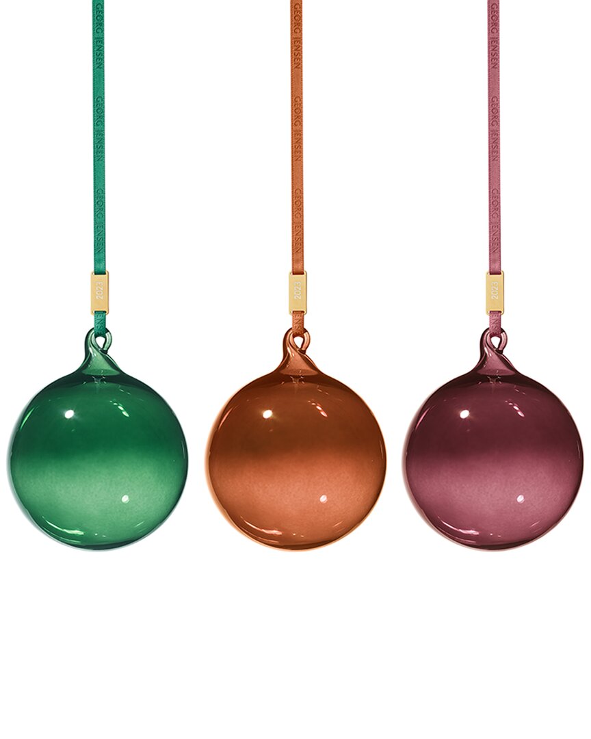 Georg Jensen 3pc Glass Ball Set In Multi