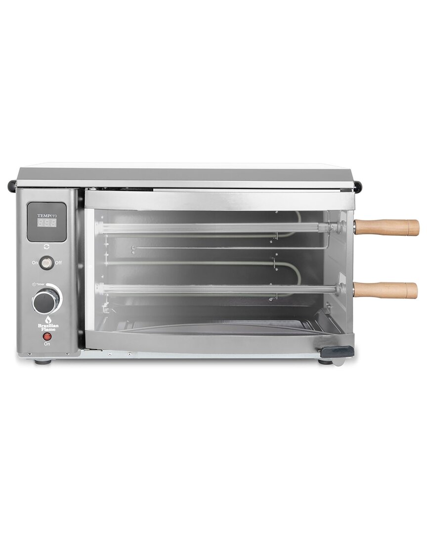 Brazilian Flame Electric Rotisserie 2-skewer Brazilian Grill In Gray