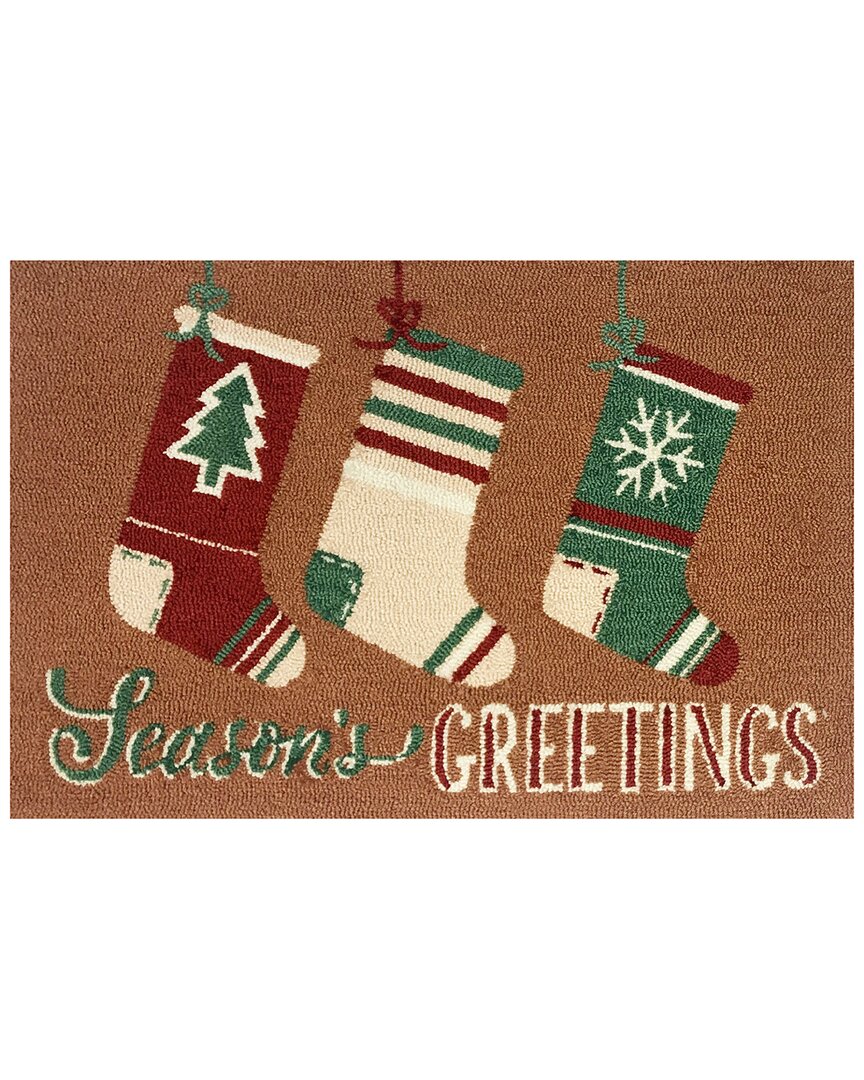 The Rug Market Seasons Greetings Stockings 30x48 Doormat In Multicolor