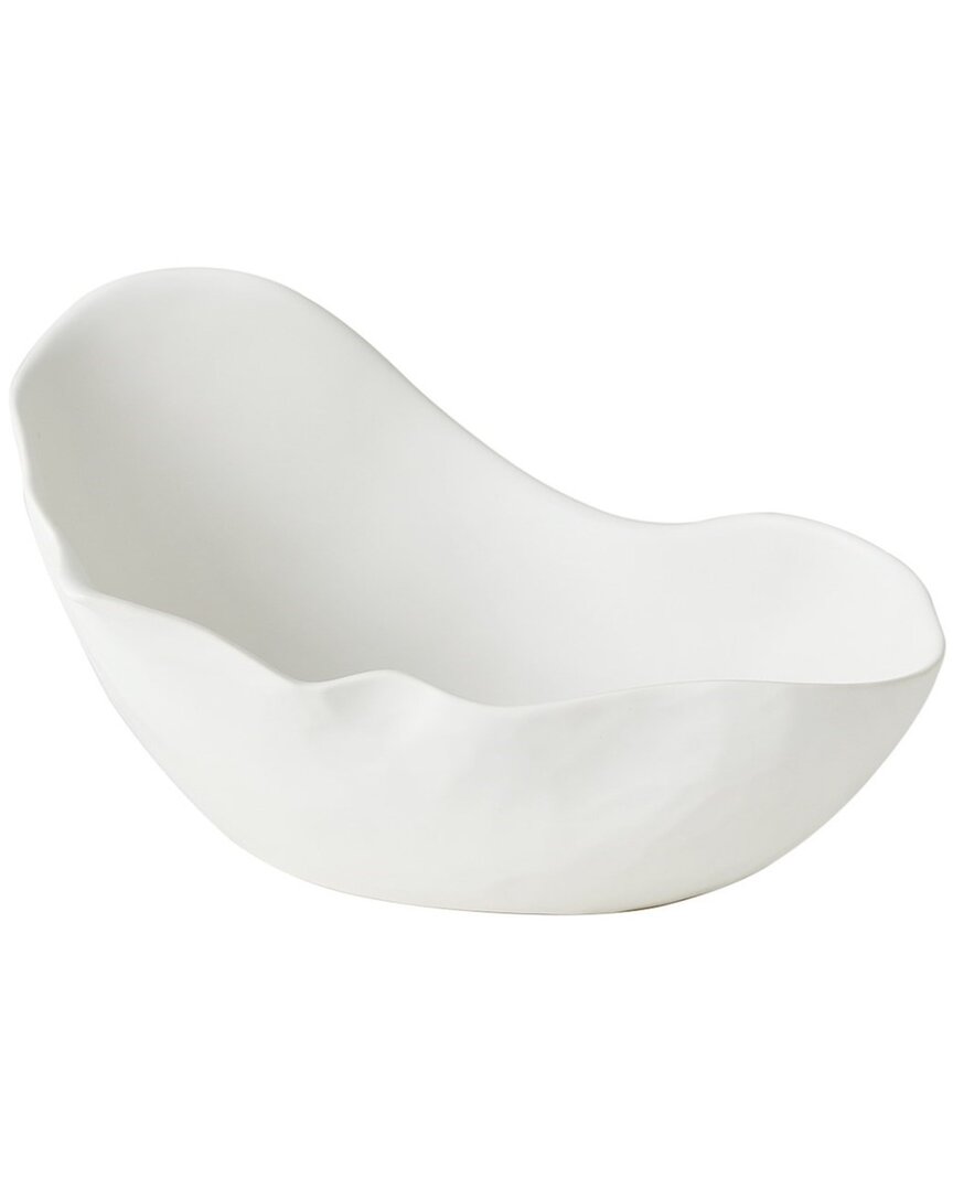 Global Views Medium Horn Bowl In White