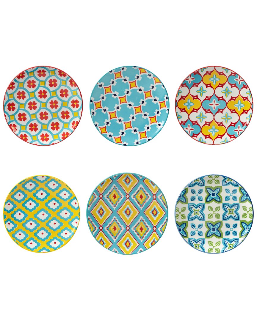 Certified International Damask Floral Set Of 6 Canape Plate