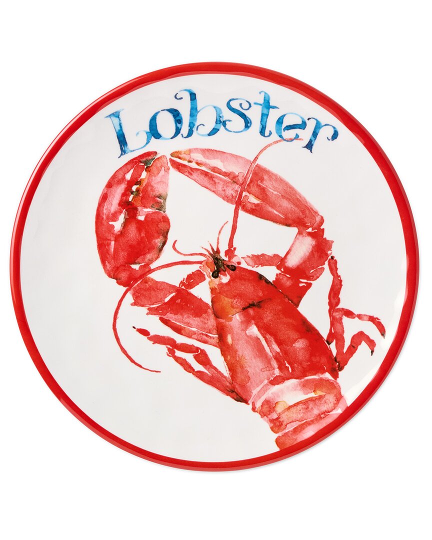 Certified International Beach House Lobster Melamine Set Of 6 Salad Plates