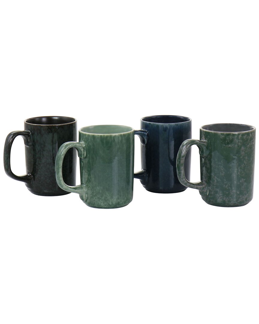 Mr Coffee Mr. Coffee Mr. Sidewalk Blues 4pc Stoneware Mug Set In Multi