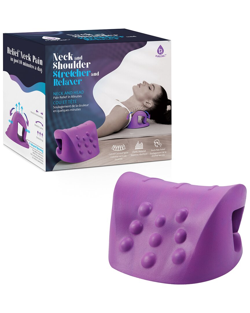 Pursonic Neck/shoulder Stretcher & Relaxer In Purple