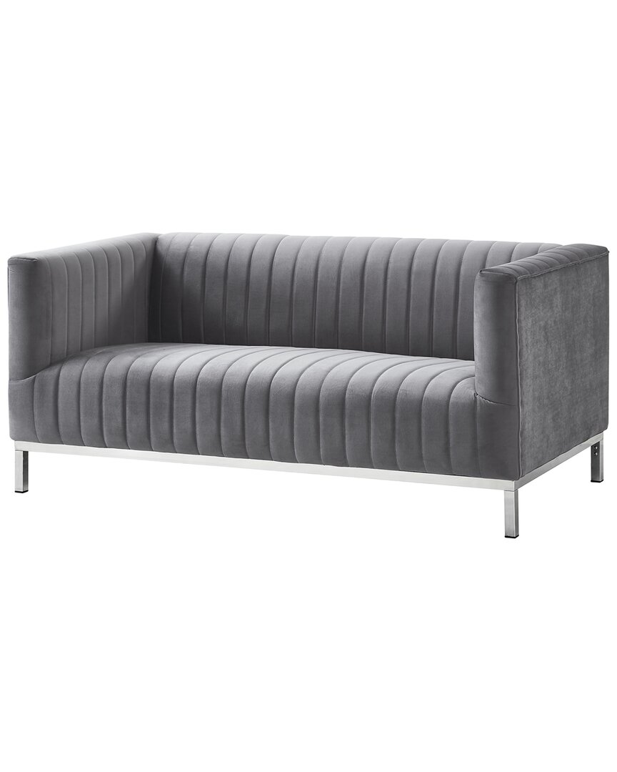Inspired Home Dnu  Sean Loveseat In Grey