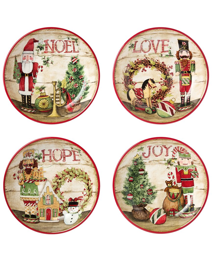 Certified International Nutcracker Parade Set Of 4 Soup Bowls In Multi