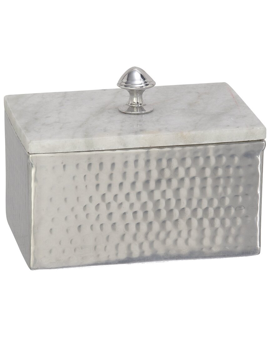 Peyton Lane Glam Rectangle Marble Jewelry Box In Gray