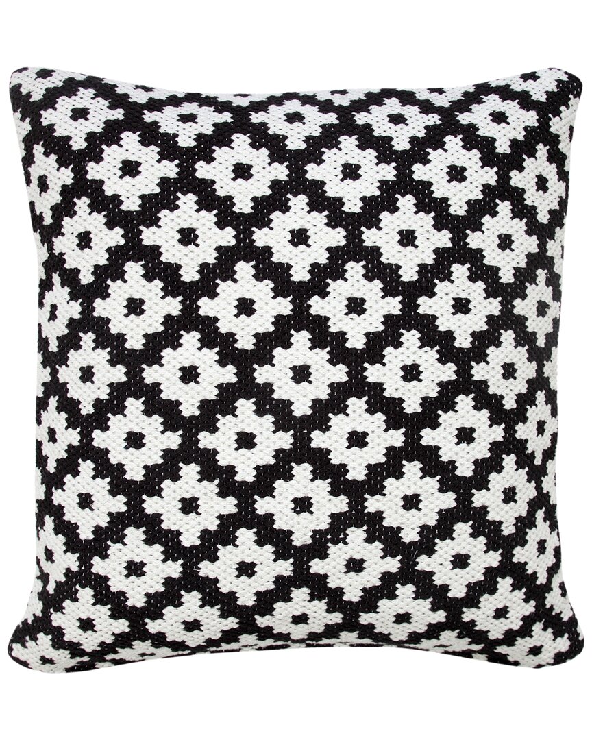 Lr Home Brynn Modern Sun Woven Geometric Throw Pillow In Black