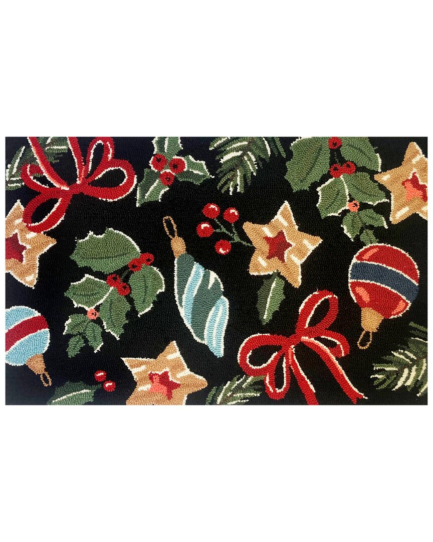 The Rug Market Holiday Icons 24x36in Doormat In Black