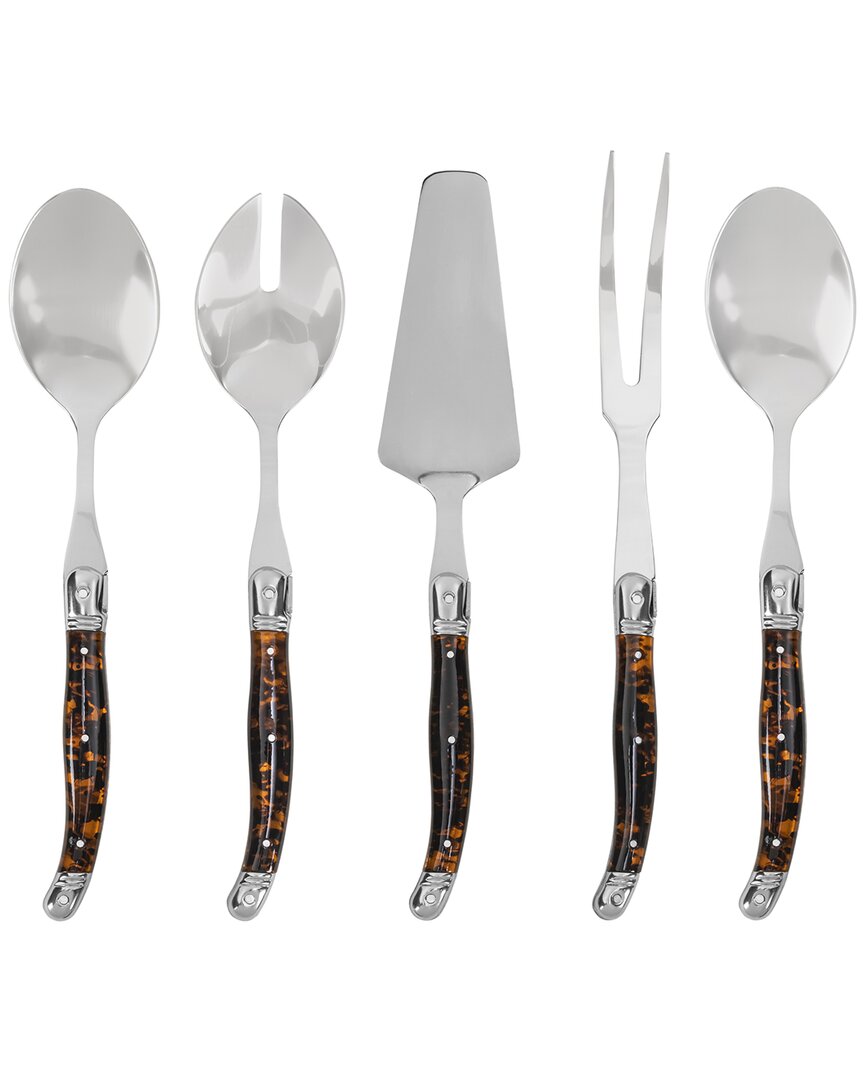 French Home 5pc Laguiole Tortoise Shell Hostess Set