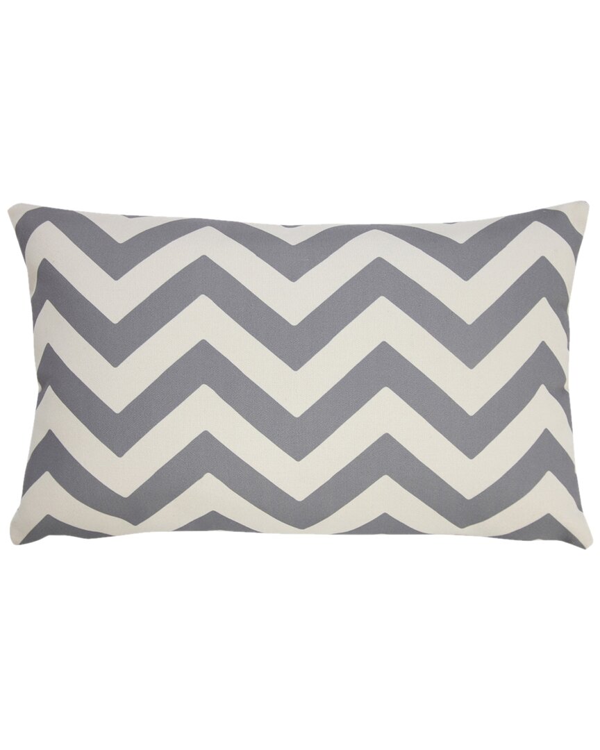 Lr Home Vivian Classic Chevron Indoor/outdoor Lumbar Throw Pillow In Gray