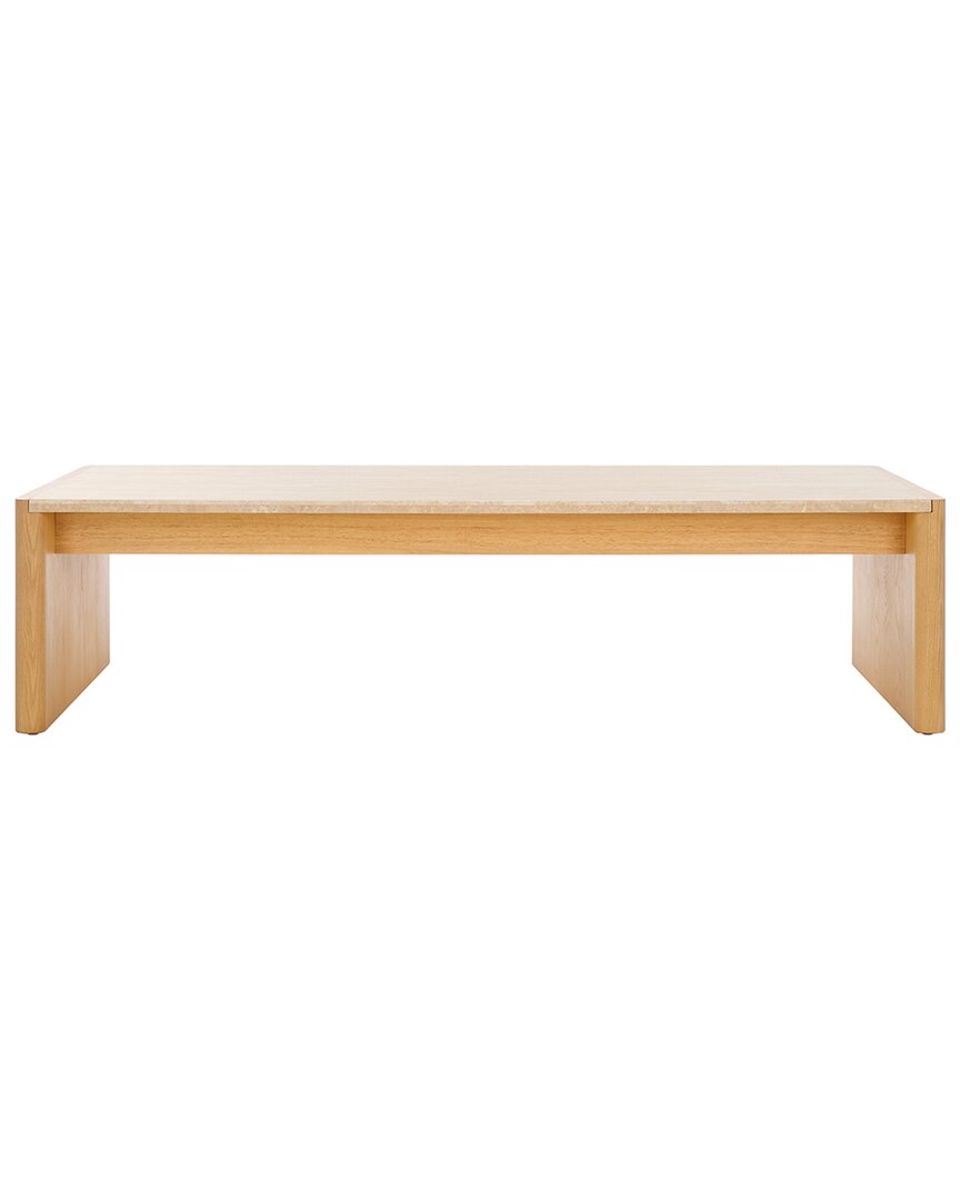 Safavieh Couture Bellarose Travertine Coffee Table In Brown