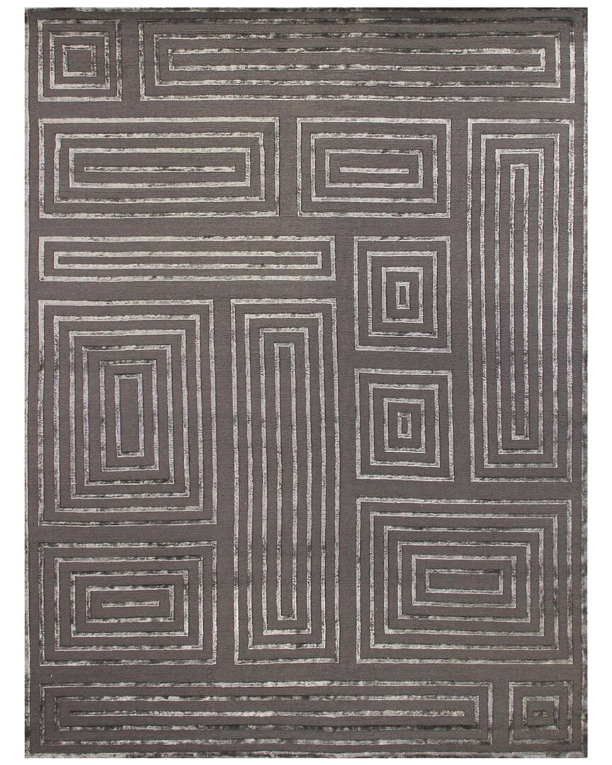Exquisite Rugs Metro Velvet Hand-knotted New Zealand Wool-blend Rug In Purple