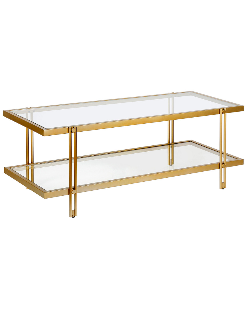 Abraham + Ivy Inez Brass Finish Coffee Table In Gold