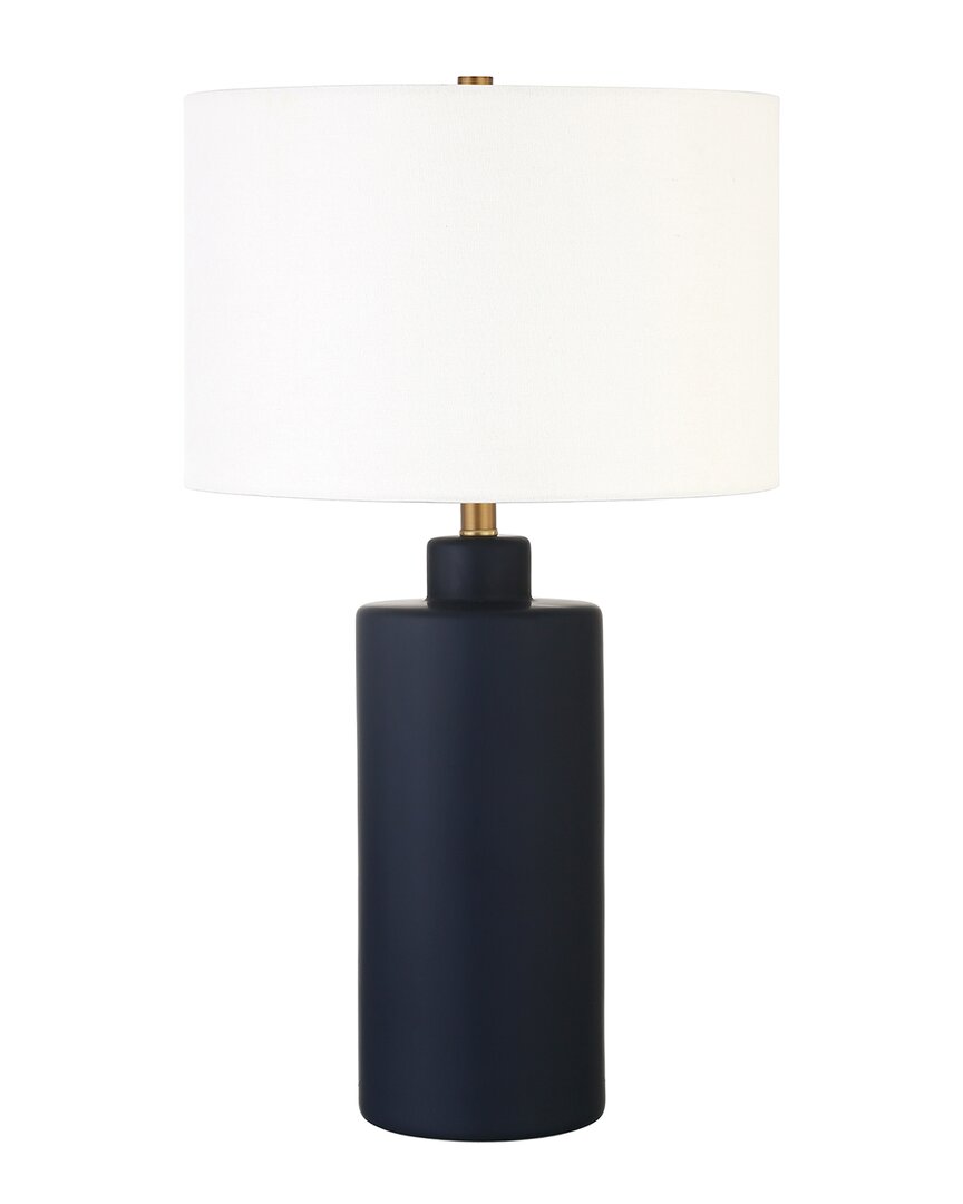 Abraham + Ivy Carlina Matte Navy Blue Ceramic Table Lamp