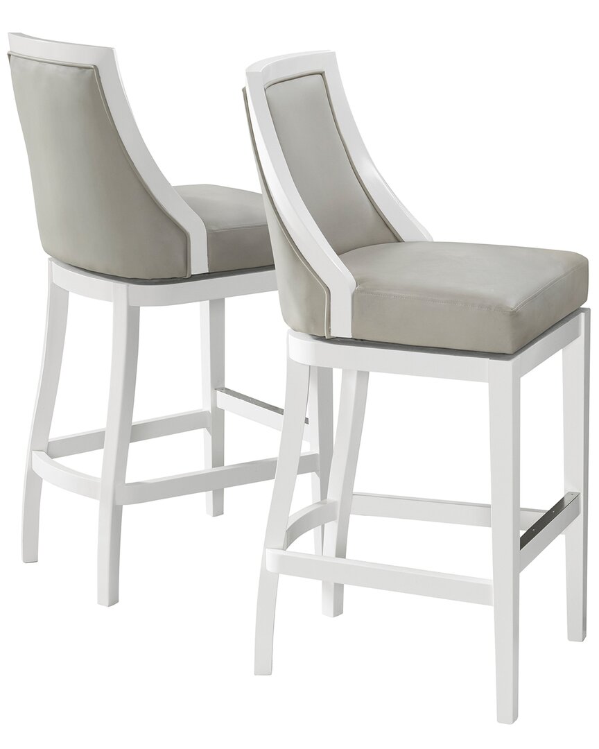 Alaterre Ellie Set Of 2 Bar Height Stools In White