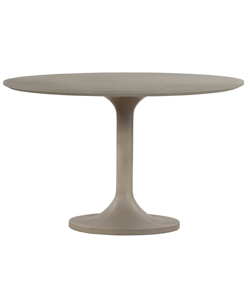 Armen Living Pippa Concrete And Metal Tulip Round Dining Table In Medium
