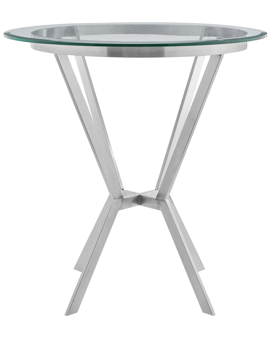 Armen Living Naomi Round Glass And Bar Table