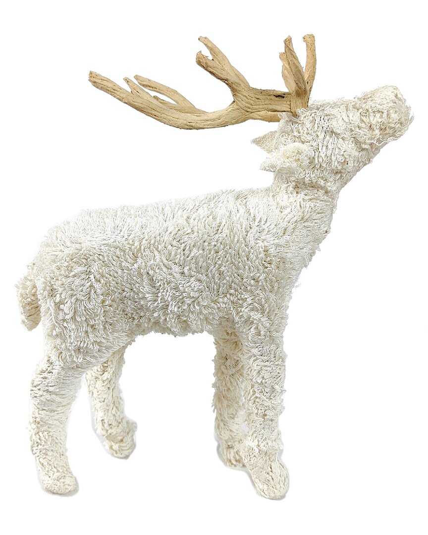 Bidkhome Xl. Stag Knitted Bocule H24 In White