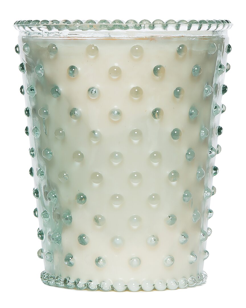 Simpatico Creme Fresh Hobnail Glass Candle In Clear