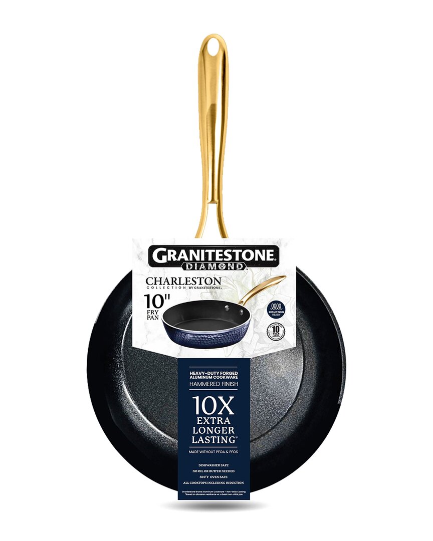 Granitestone Charleston Collection Hammered 10in Aluminum Nonstick Fry Pan In Black