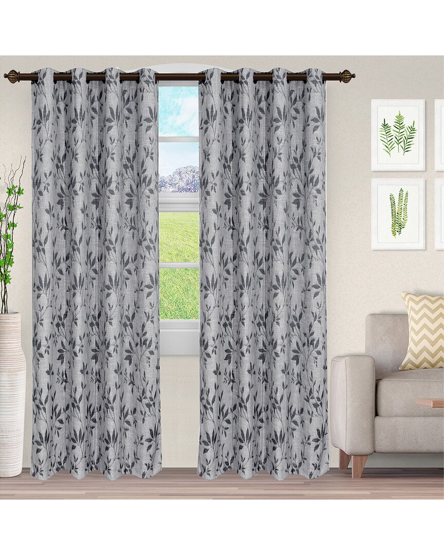 Superior 52x96 Ghera Jacquard Grommet 2pc Curtain Panel Set In Ivory