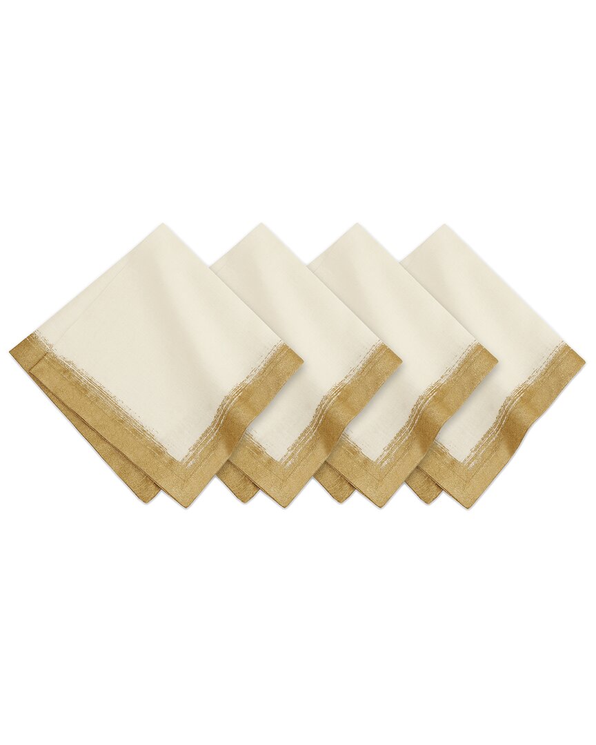Villeroy & Boch Set Of 4 Metallic Brushstroke Napkins In Neutral