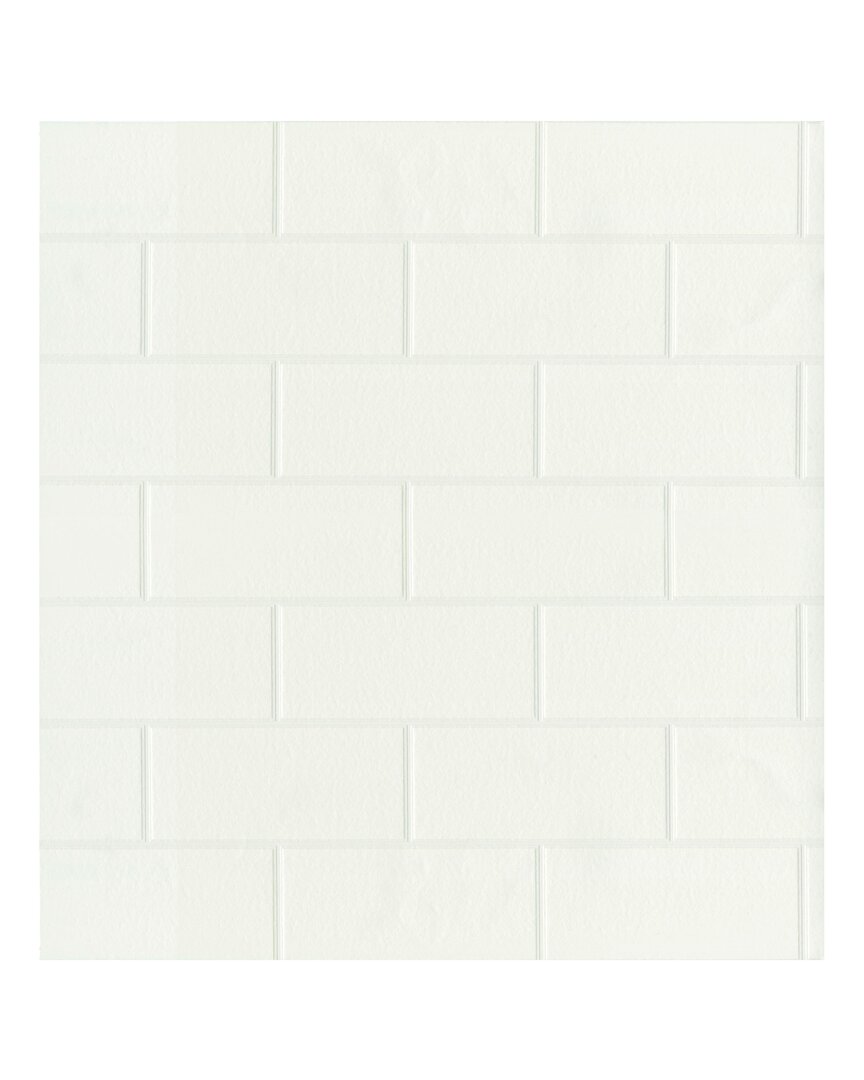 Brewster Paintable White Tile Wallpaper