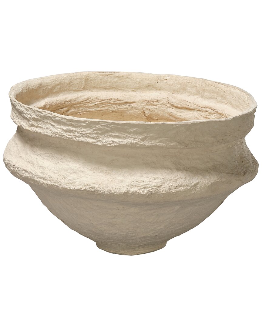 Jamie Young Landscape Cotton Mache Large Decorative Bowl In Neutral