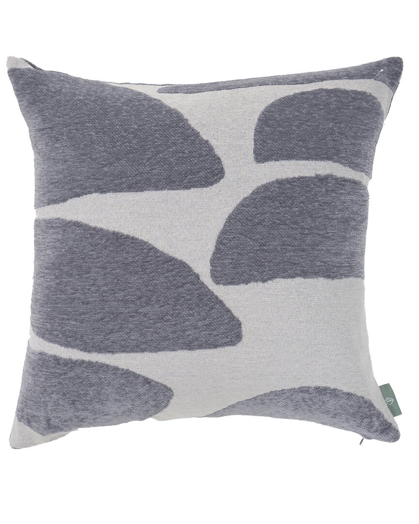 Freshmint Stonelance Abstarct Woven Pillow In Gray
