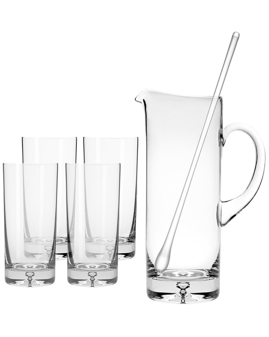 Shop Barski Set Of 4 Glass Pitcher With Highballs And Stirrer