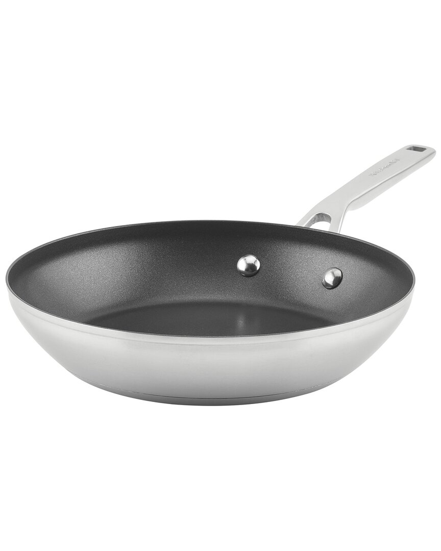 Kitchenaid 3-ply Base Stainless Steel Nonstick Induction Frying Pan In Metallic
