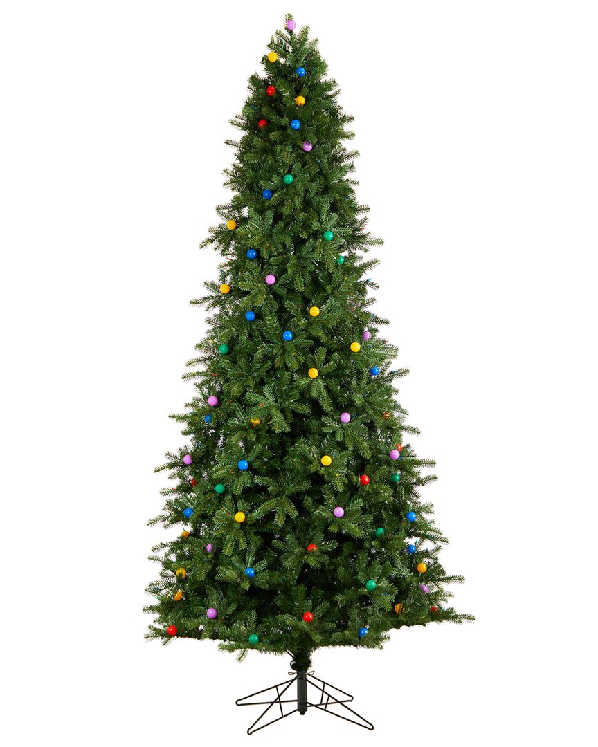Nearly Natural 9.5ft. Montana Mountain Fir Artificial Christmas Tree In Green