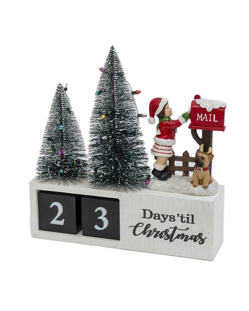 Gerson International Wood Traditional Christmas Holiday Countdown Calendar Decor