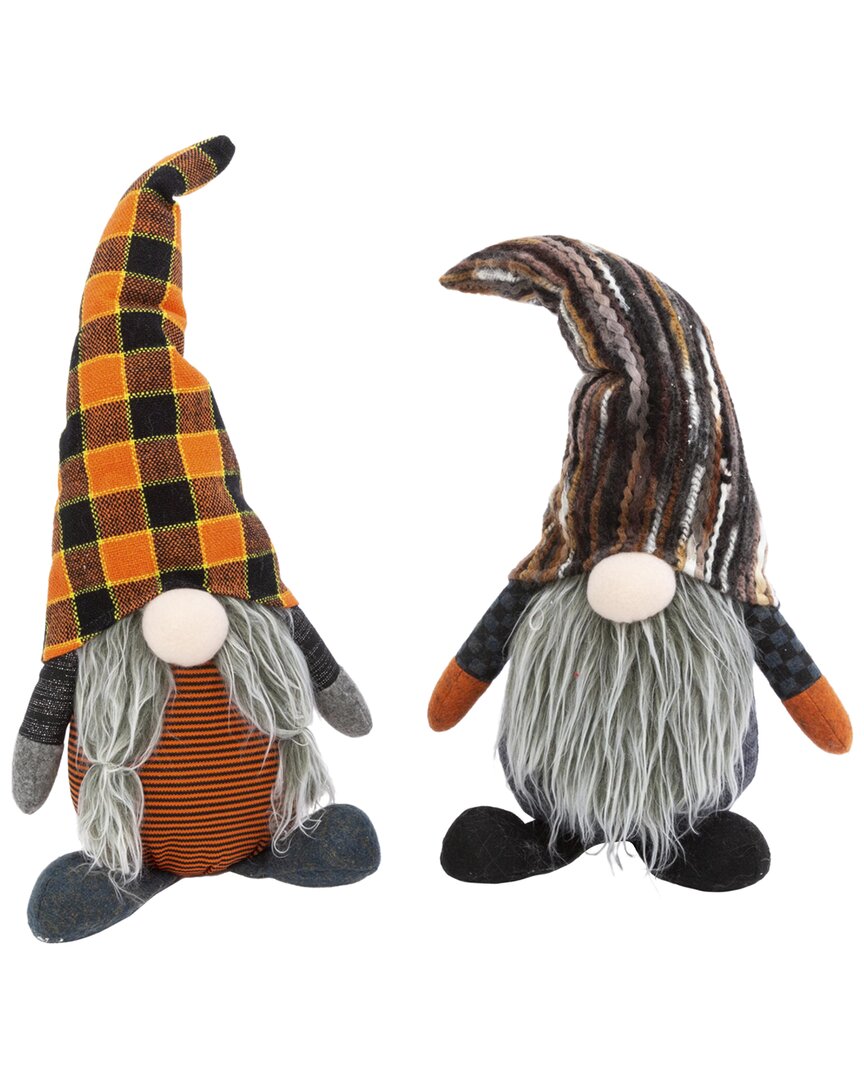 Gerson International Set Of 2 12in Plush Halloween Gnome Figurine