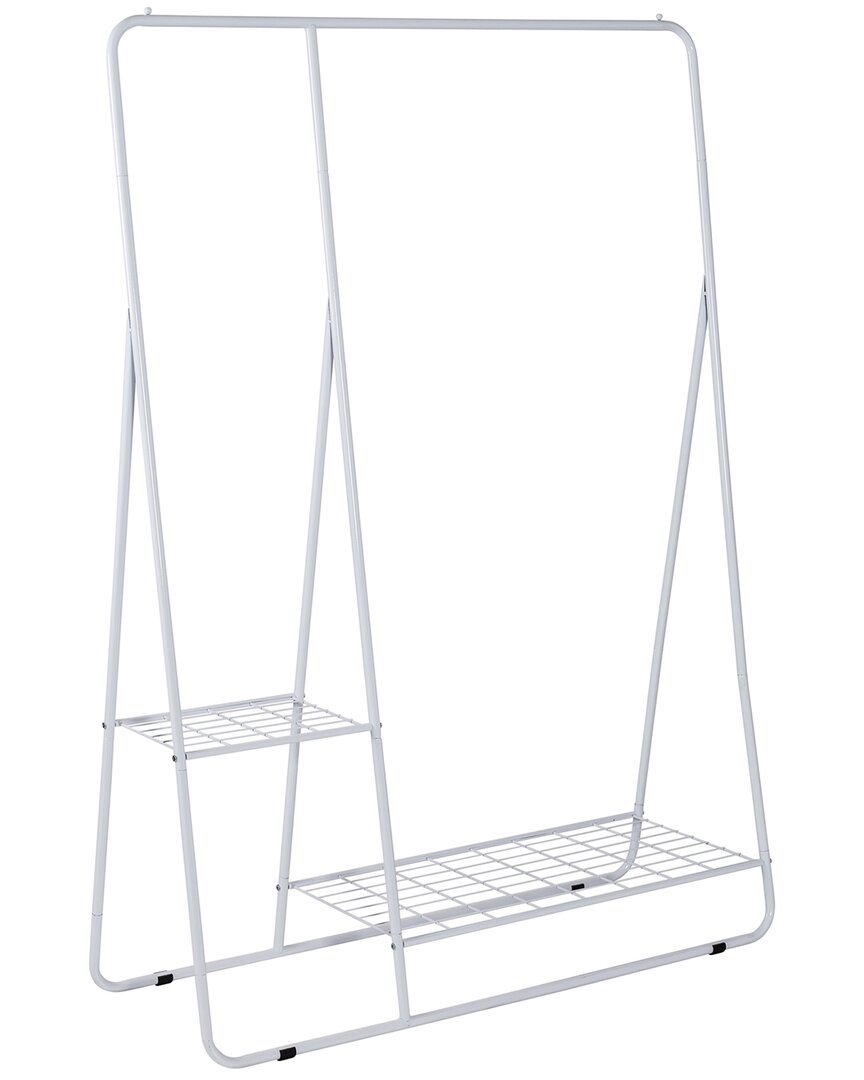 Honey-can-do Clothing Rack With Shelves & Hanging Bar In White