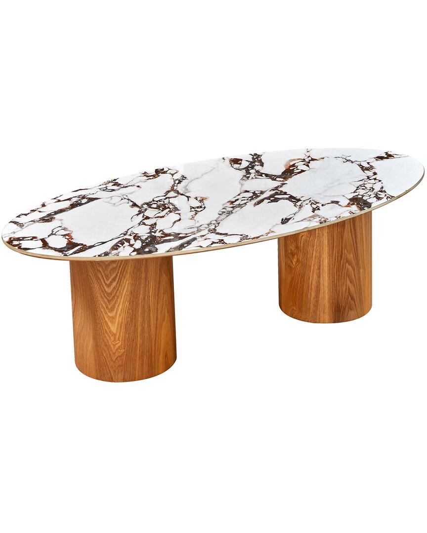 Tov Furniture Tamara Ceramic Oval Coffee Table