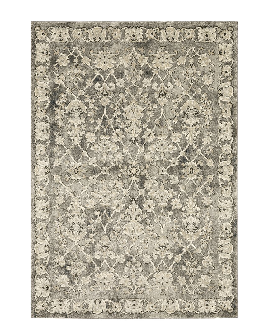 Stylehaven Fairlawn Distressed Floral Panel Area Rug In Grey