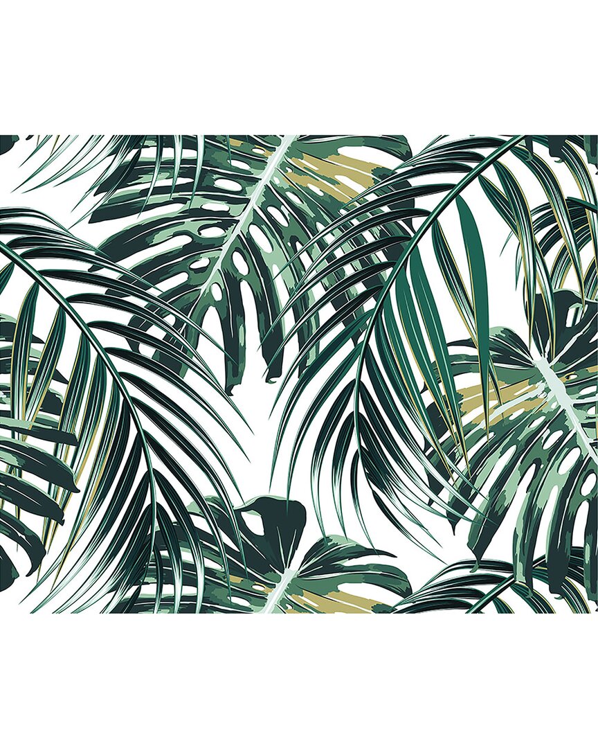 Ohpopsi Tropical Leaves Wall Mural In Green
