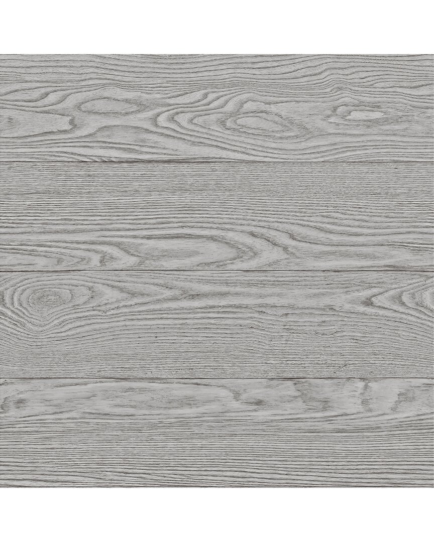 NUWALLPAPER NUWALLPAPER GREY SALVAGED WOOD PEEL & STICK WALLPAPER
