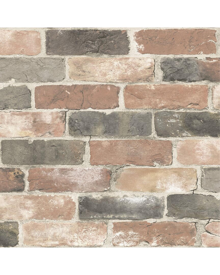 NUWALLPAPER NUWALLPAPER NEWPORT RECLAIMED BRICK PEEL & STICK WALLPAPER