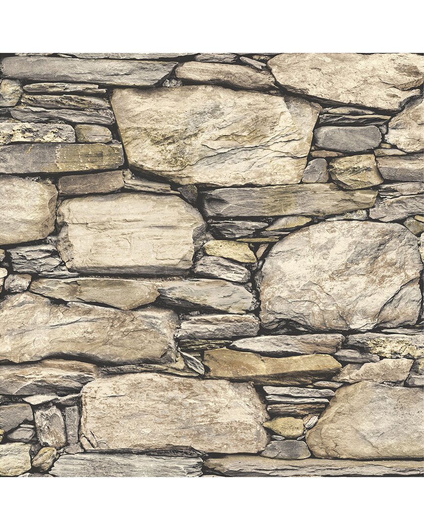 NUWALLPAPER NUWALLPAPER HADRIAN STONE WALL PEEL & STICK WALLPAPER