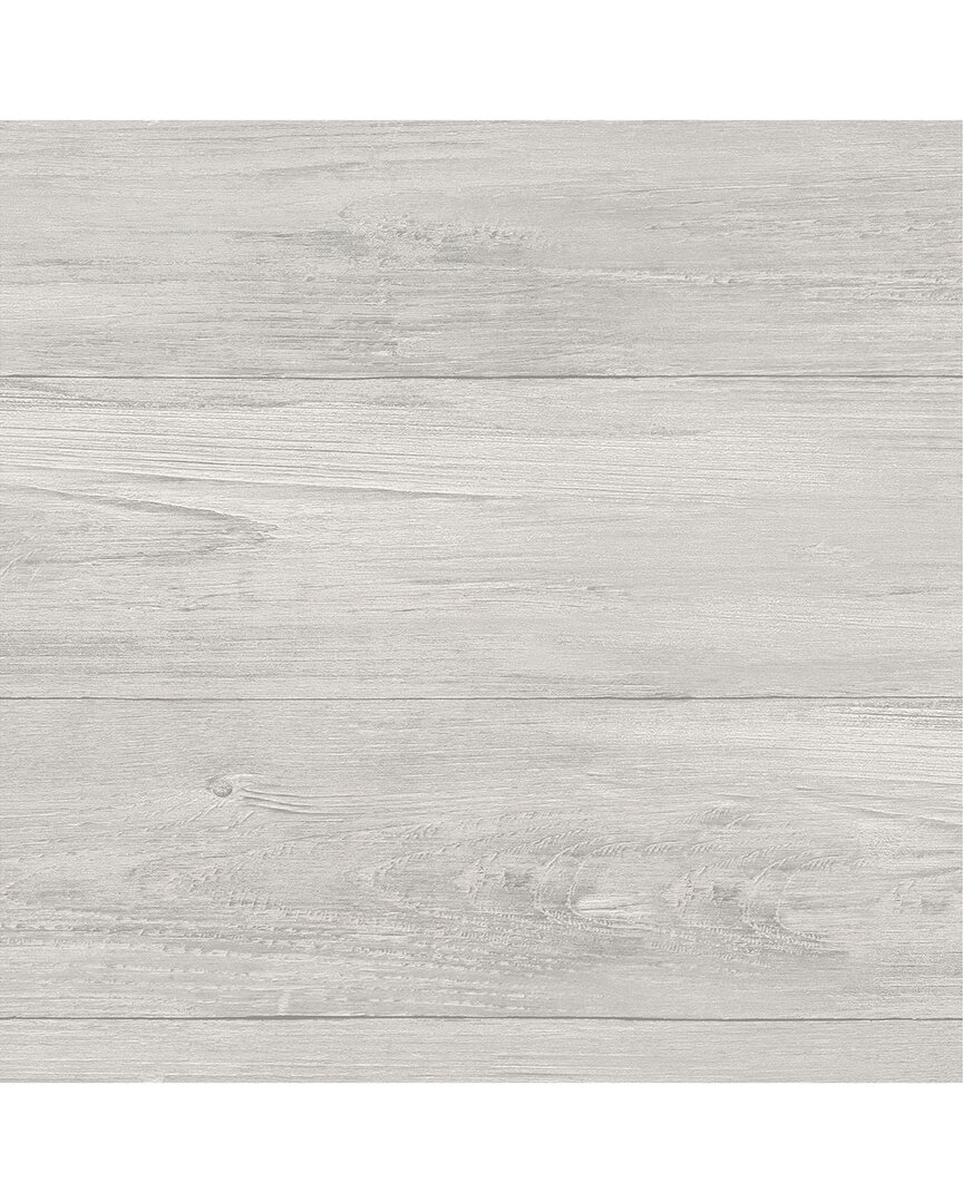 NUWALLPAPER NUWALLPAPER GREY WOOD PLANK PEEL & STICK WALLPAPER